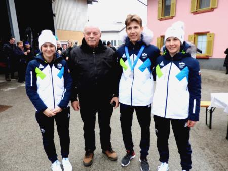 Mladi olimpijci z županom Francem Čebuljem